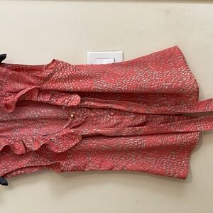 Banana Republic Red Patterned Blouse